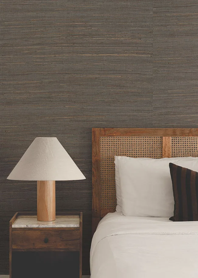 Ronald Redding Multicolored Hemp wallpaper, color Eggplant, SKU GRL88377