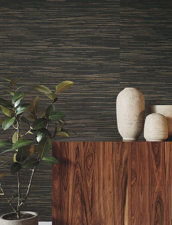 Ronald Redding Multicolored Hemp wallpaper, color Gunmetal, SKU GRL88379