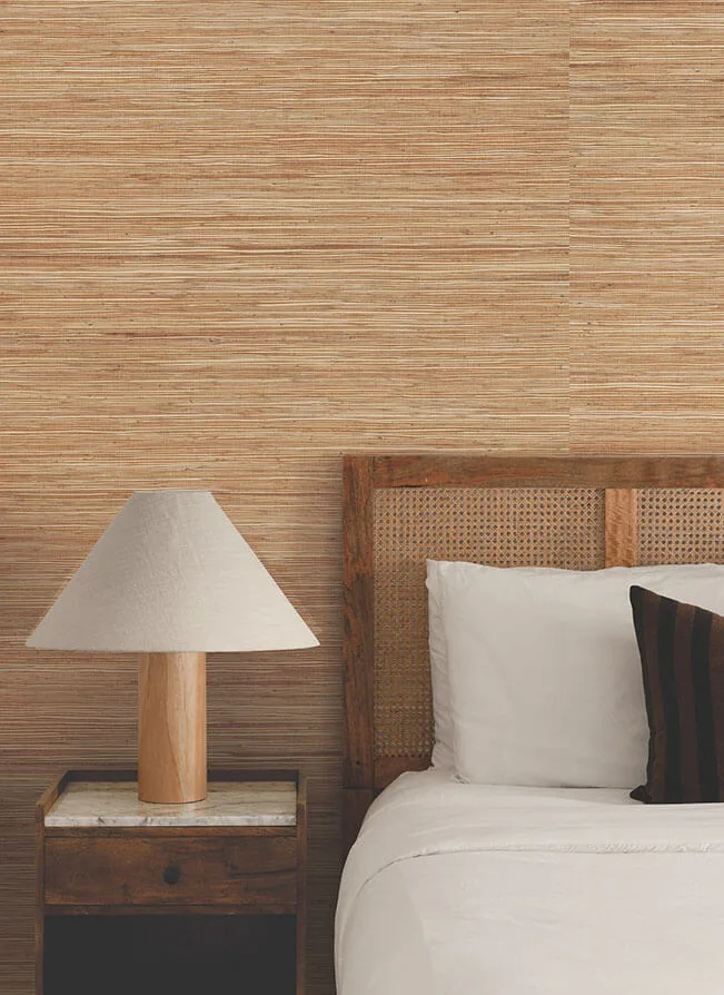 Ronald Redding Multicolored Hemp wallpaper, color Harvest, SKU GRL88468
