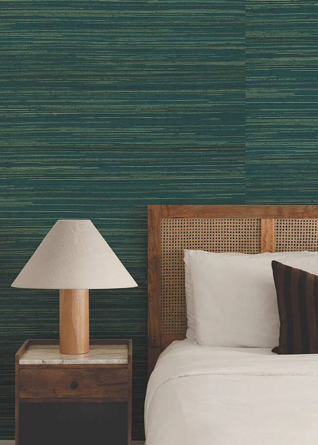 Ronald Redding Multicolored Hemp wallpaper, color Lakeside, SKU GRL88472
