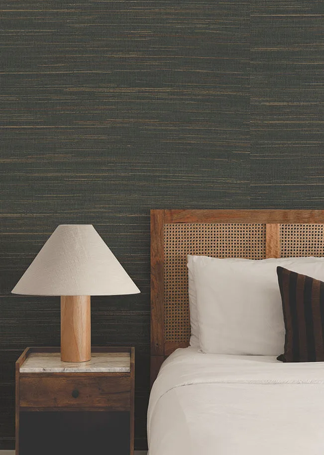 Ronald Redding Multicolored Hemp wallpaper, color Lead, SKU YGL7079