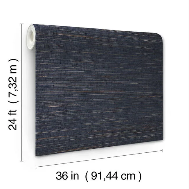 Ronald Redding Multicolored Hemp - Navy Wallpaper | Buy Online Ronald Redding Multicolored Hemp wallpaper, color Navy, SKU GRL88381