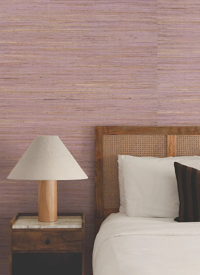 Ronald Redding Multicolored Hemp wallpaper, color Rose Bisque, SKU GRL88470