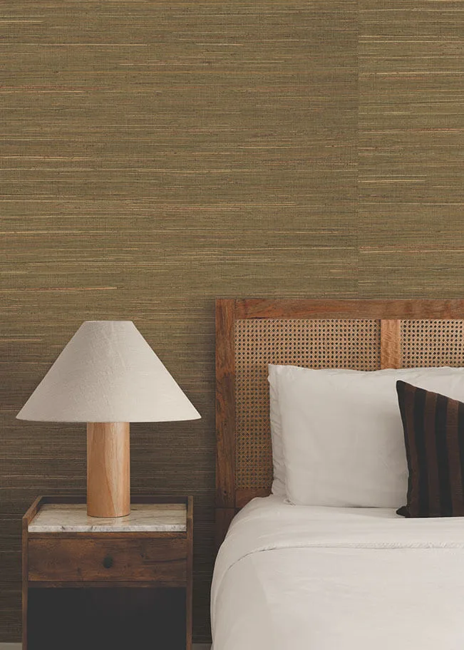 Ronald Redding Multicolored Hemp wallpaper, color Weeping Willow, SKU GRL88341