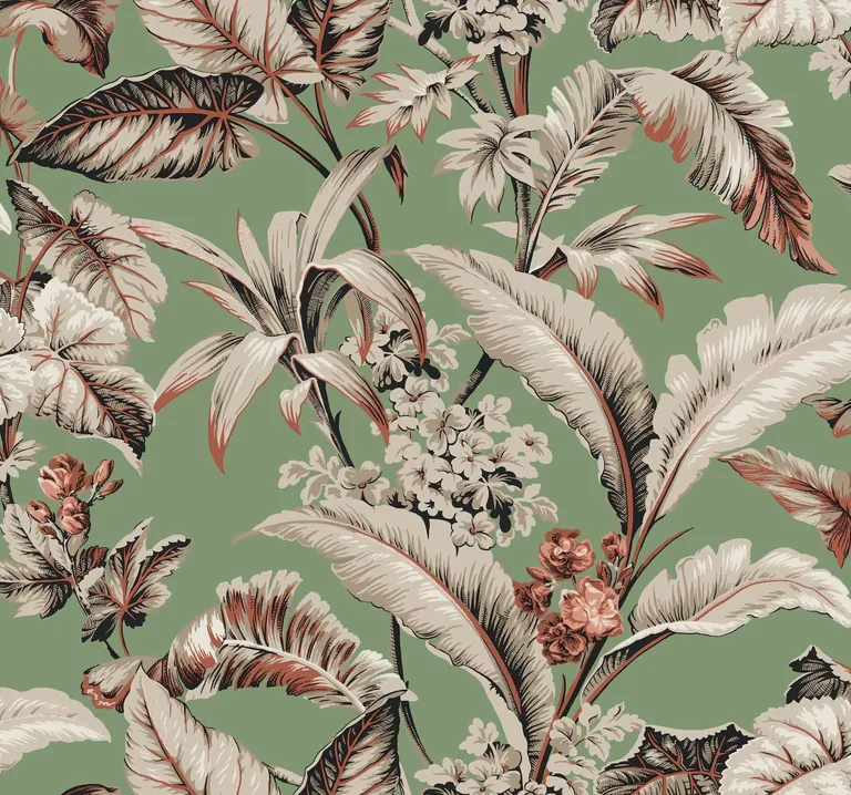 Ronald Redding Mystic Isle wallpaper, color Green, SKU GT4505