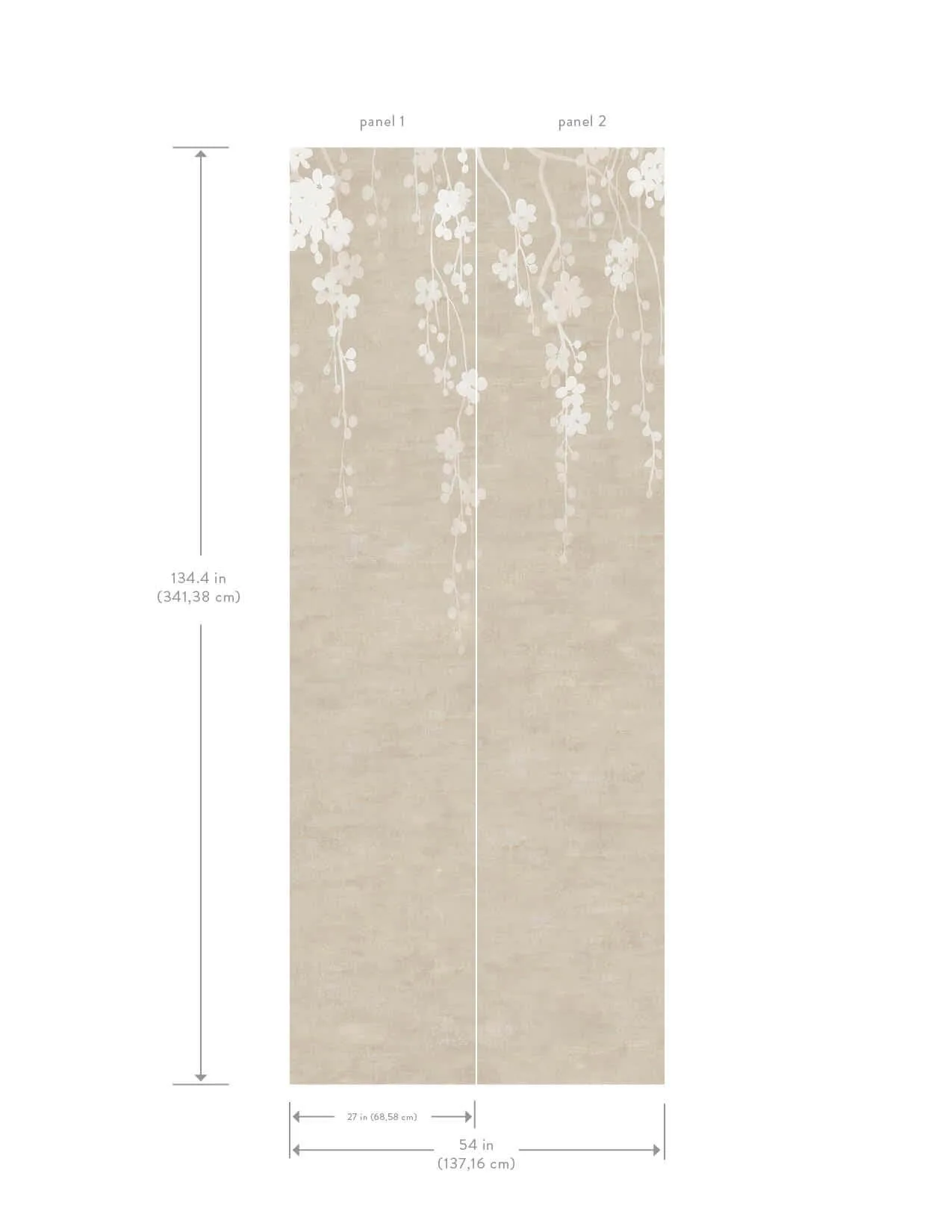 Ronald Redding Sakura Blooms - Neutral Wallpaper | Buy Online Ronald Redding Sakura Blooms wallpaper, color Neutral, SKU ZA8059M