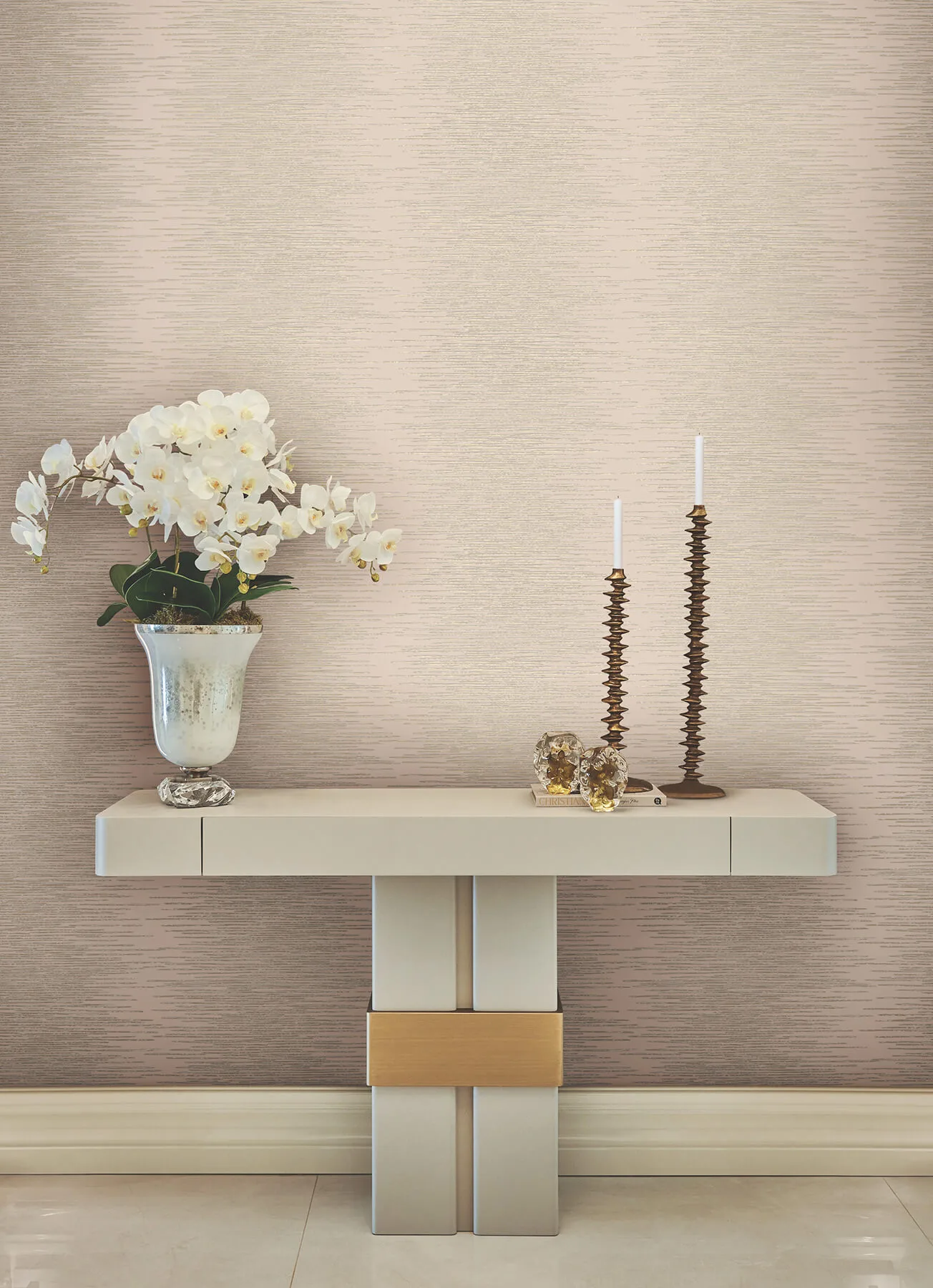 Ronald Redding Operetta wallpaper, color Blush, SKU VR1502