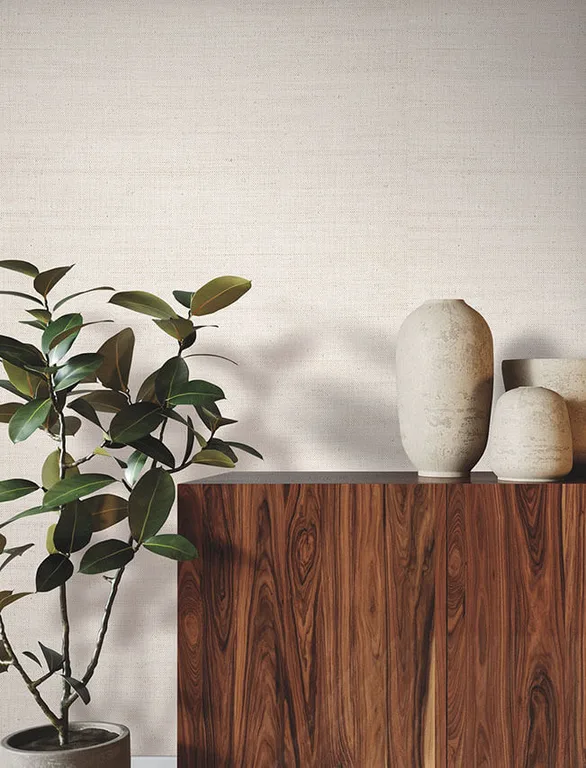 Ronald Redding Painted Raffia wallpaper, color White / Natural, SKU YGL7042