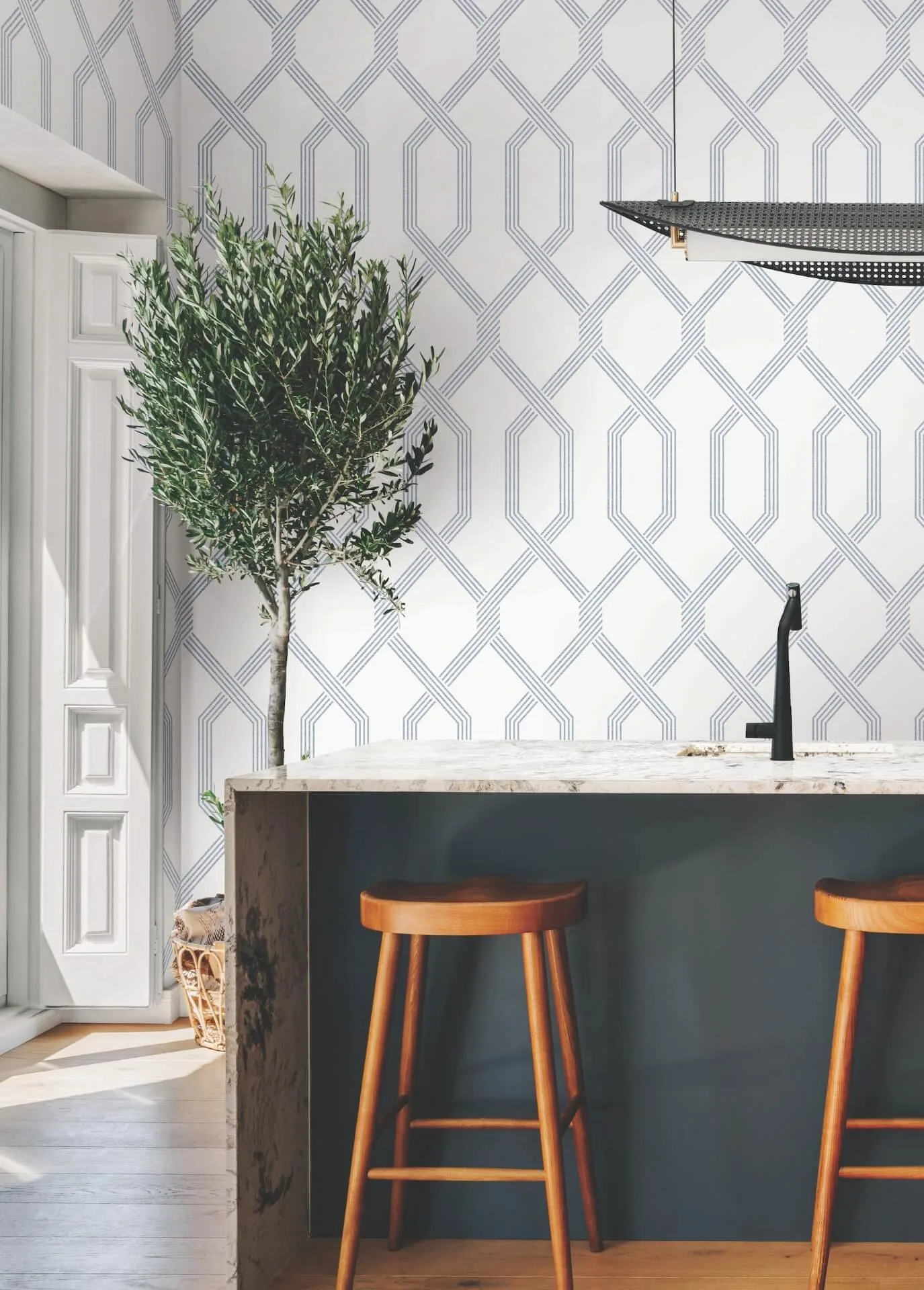 Ronald Redding Palisade wallpaper, color Blue, SKU GT4553