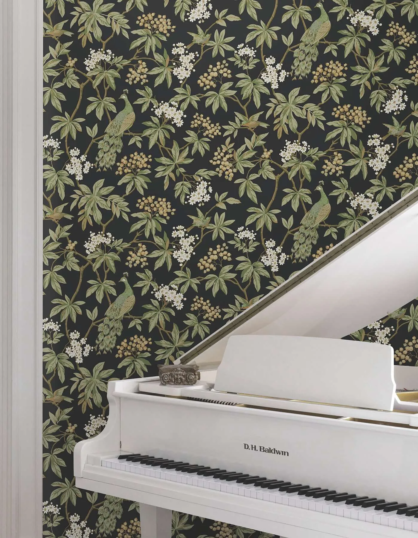 Ronald Redding Peacock Estate - Black Wallpaper | Buy Online Ronald Redding Peacock Estate wallpaper, color Black, SKU MX9662