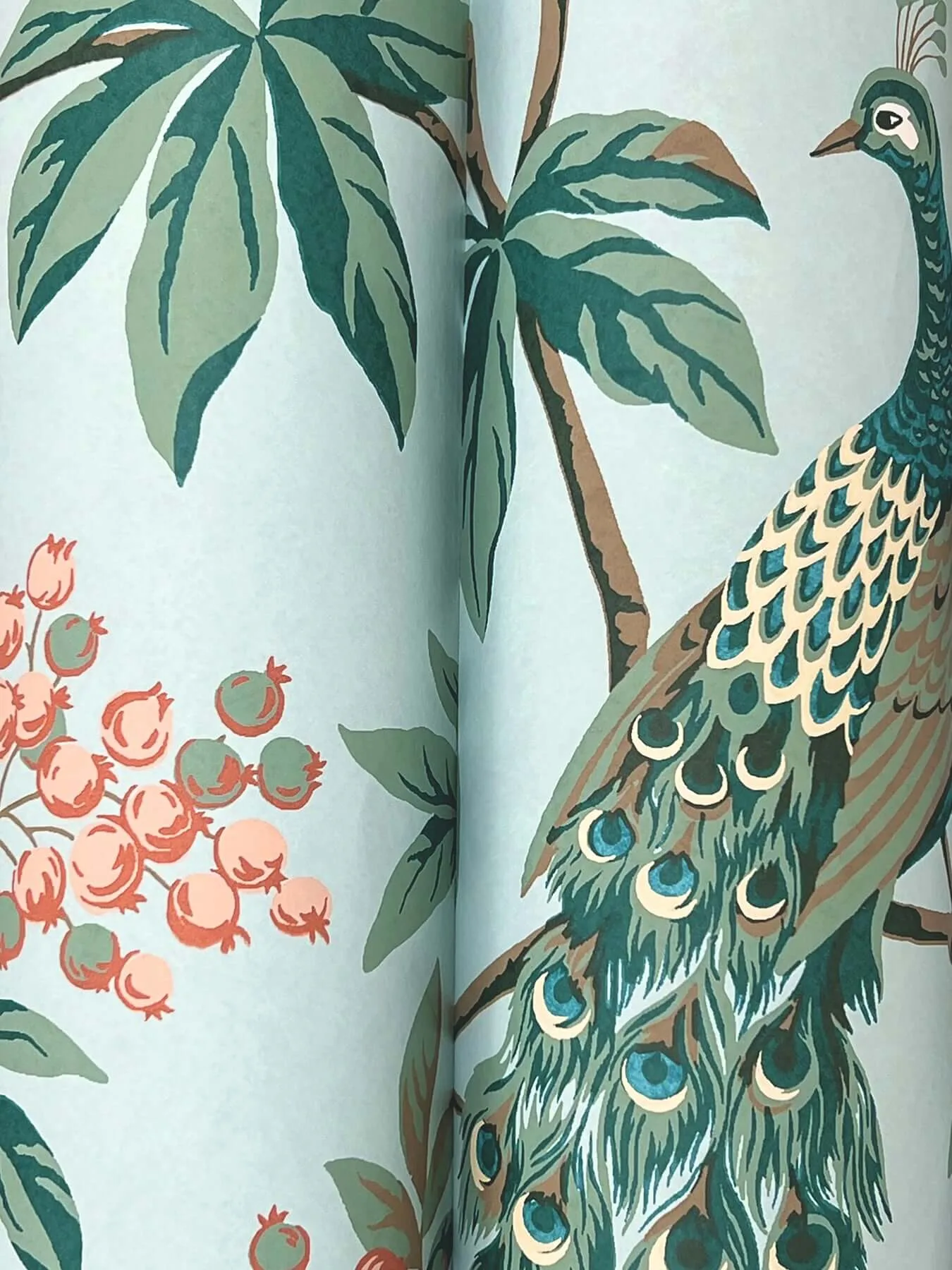 Ronald Redding Peacock Estate - Blue Wallpaper | Buy Online Ronald Redding Peacock Estate wallpaper, color Blue, SKU MX9663