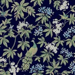 Ronald Redding Peacock Estate wallpaper, color Navy, SKU MX9661
