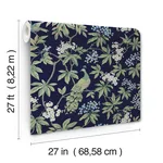 Ronald Redding Peacock Estate wallpaper, color Navy, SKU MX9661