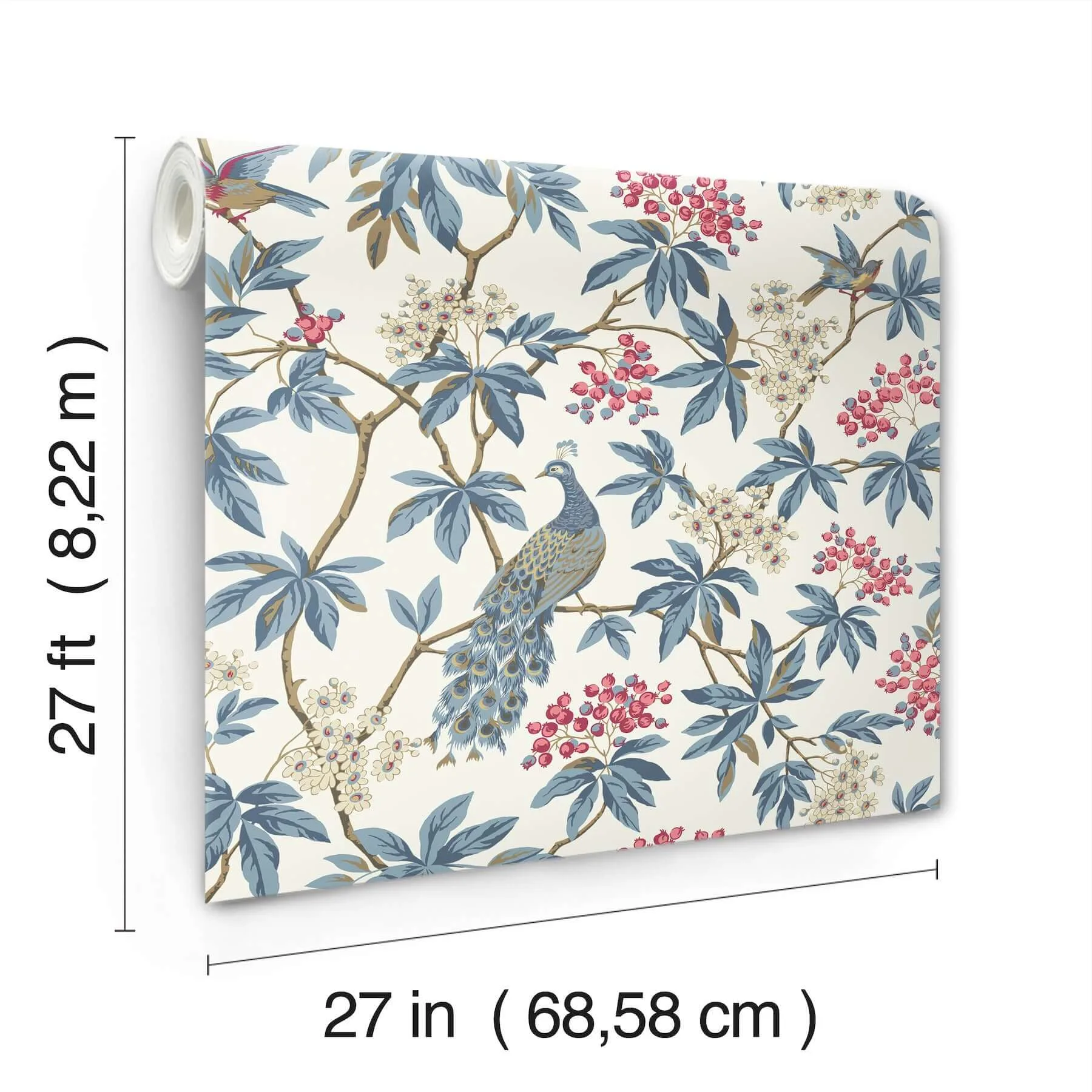 Ronald Redding Peacock Estate - White Wallpaper | Buy Online Ronald Redding Peacock Estate wallpaper, color White, SKU MX9666