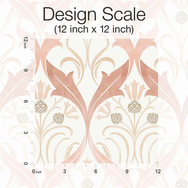 Ronald Redding Pine Cone Ribbon - Blush Wallpaper | Buy Online Ronald Redding Pine Cone Ribbon wallpaper, color Blush, SKU AC9175