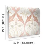 Ronald Redding Pine Cone Ribbon - Blush Wallpaper | Buy Online Ronald Redding Pine Cone Ribbon wallpaper, color Blush, SKU AC9175