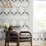 Ronald Redding Pine Cone Ribbon - Charcoal Metallic Wallpaper | Buy Online Ronald Redding Pine Cone Ribbon wallpaper, color Charcoal Metallic, SKU AC9174