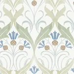 Ronald Redding Pine Cone Ribbon - Green & Blue Metallic Wallpaper | Buy Online Ronald Redding Pine Cone Ribbon wallpaper, color Green & Blue Metallic, SKU AC9173