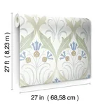 Ronald Redding Pine Cone Ribbon - Green & Blue Metallic Wallpaper | Buy Online Ronald Redding Pine Cone Ribbon wallpaper, color Green & Blue Metallic, SKU AC9173