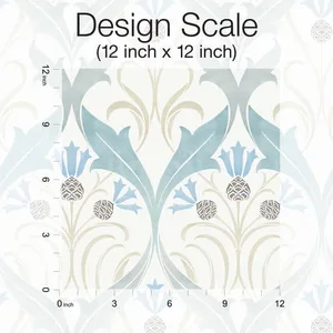 Ronald Redding Pine Cone Ribbon wallpaper, color Teal, SKU AC9171