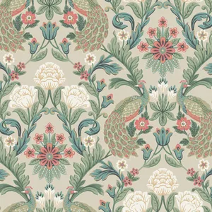 Ronald Redding Plume Dynasty wallpaper, color Taupe, SKU AC9104