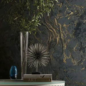 Ronald Redding Polished Marble wallpaper, color Black, SKU KT2224