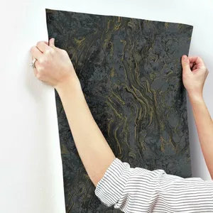 Ronald Redding Polished Marble wallpaper, color Black, SKU KT2224