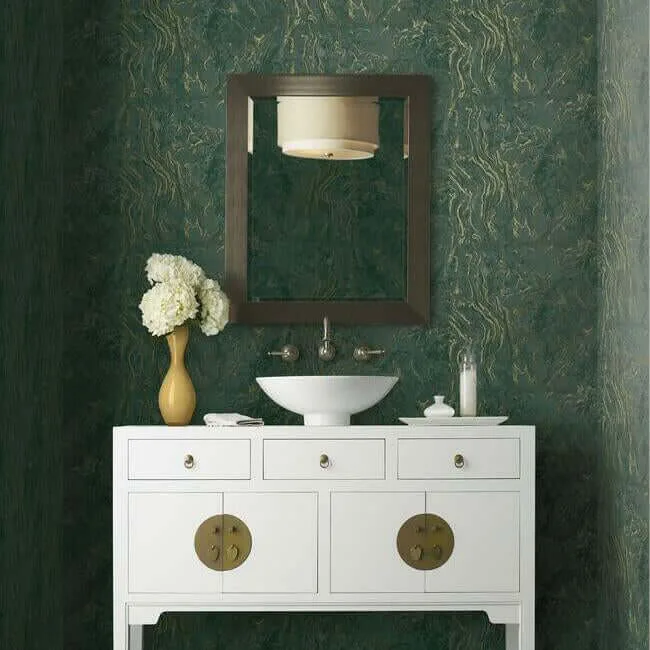 Ronald Redding Polished Marble wallpaper, color Green, SKU KT2222