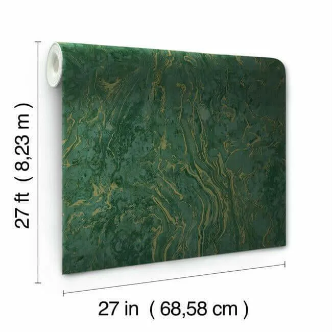 Ronald Redding Polished Marble wallpaper, color Green, SKU KT2222