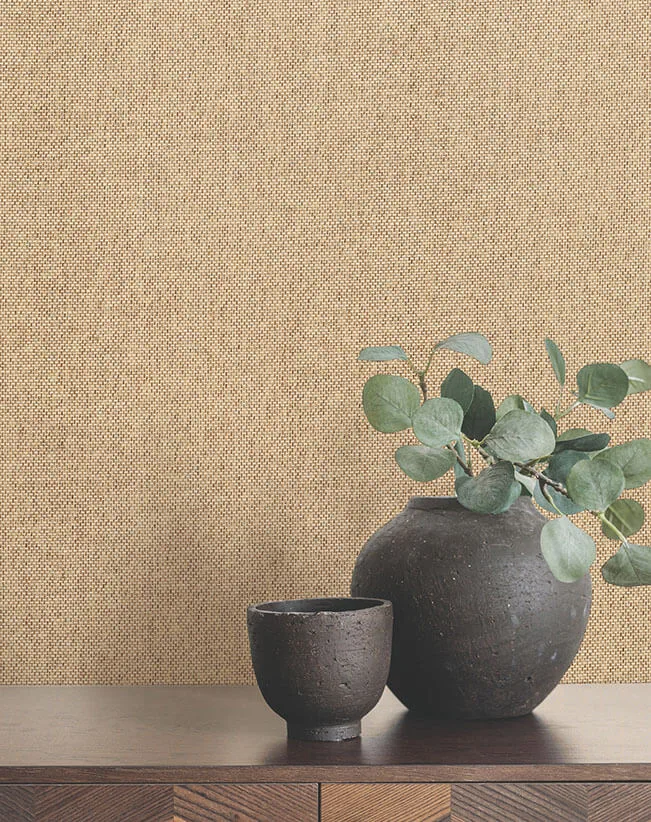 Ronald Redding Radiant Paperweave wallpaper, color Butter, SKU YGL7071