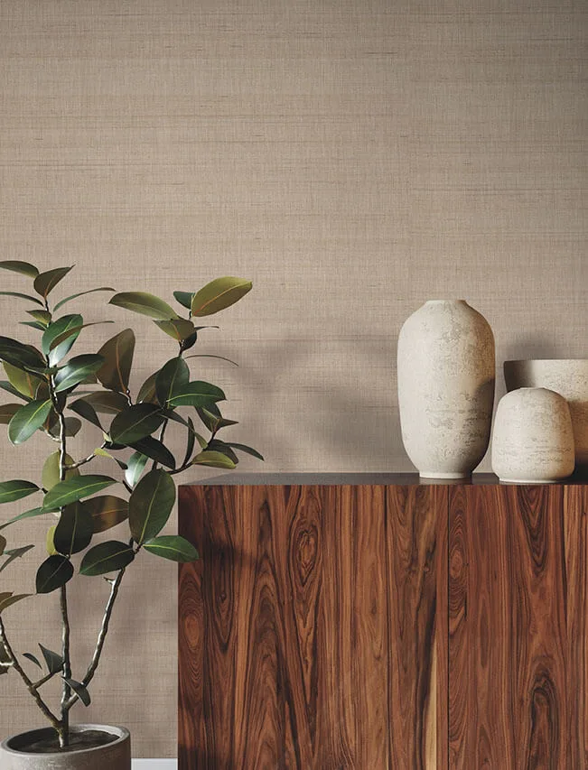 Ronald Redding Refined Abaca wallpaper, color Almond, SKU YGL7073