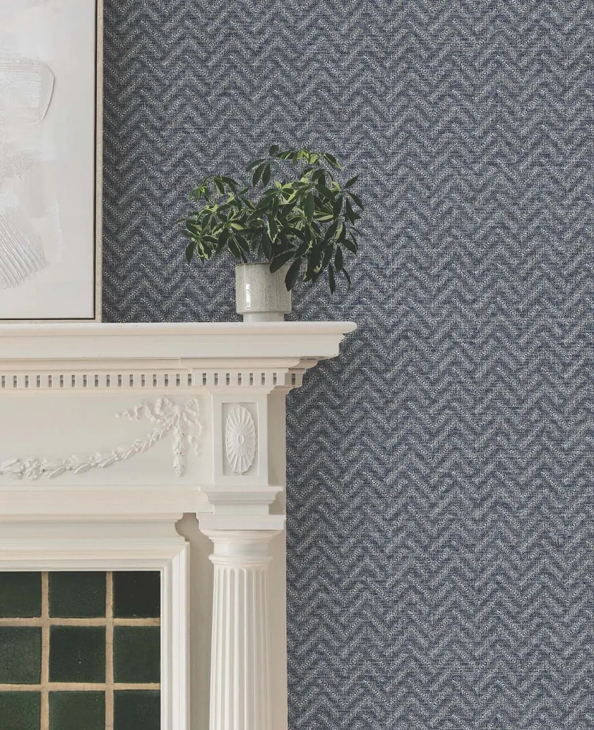 Ronald Redding Regent wallpaper, color Navy, SKU MX9675