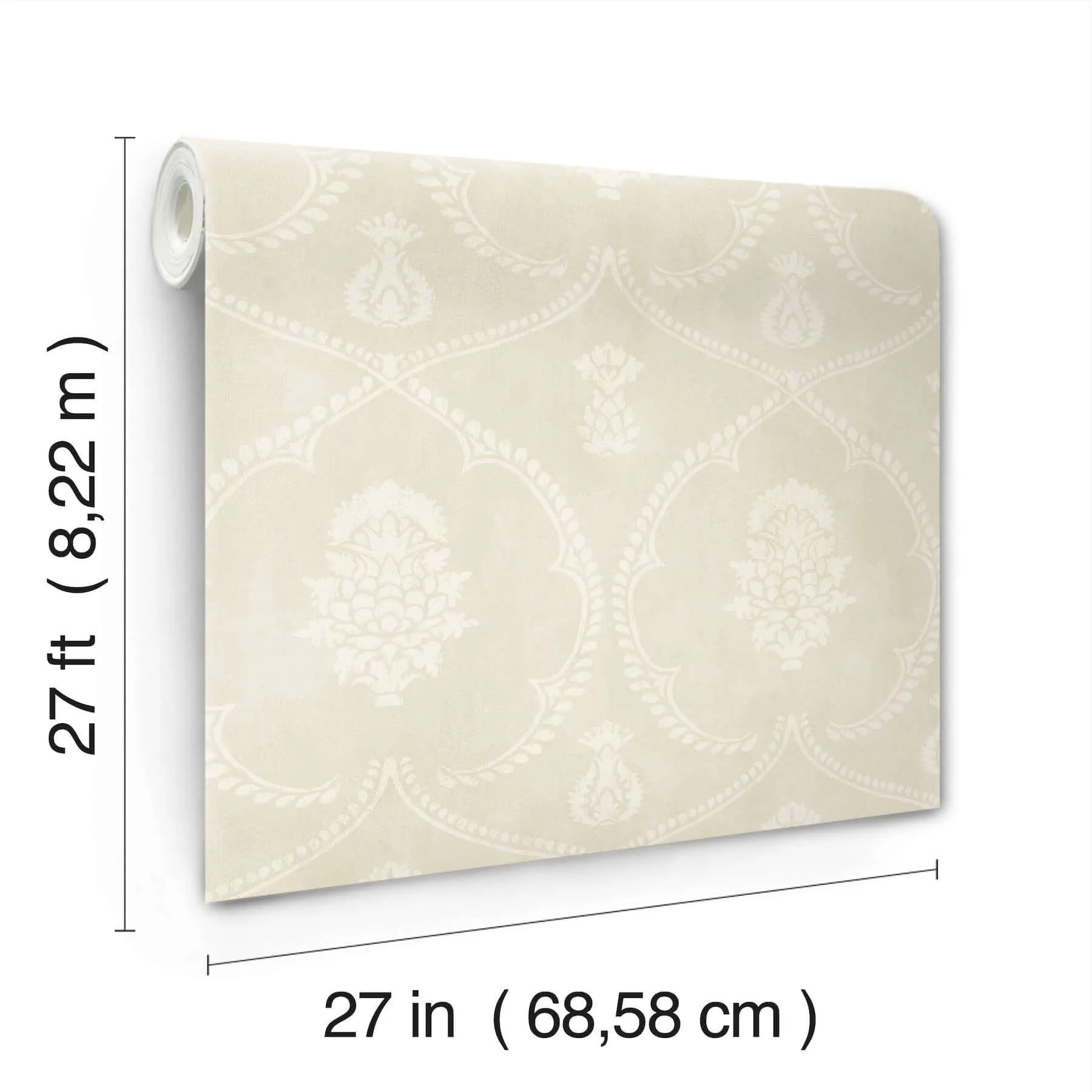 Ronald Redding Royal Damask - Beige Wallpaper | Buy Online Ronald Redding Royal Damask wallpaper, color Beige, SKU MX9641