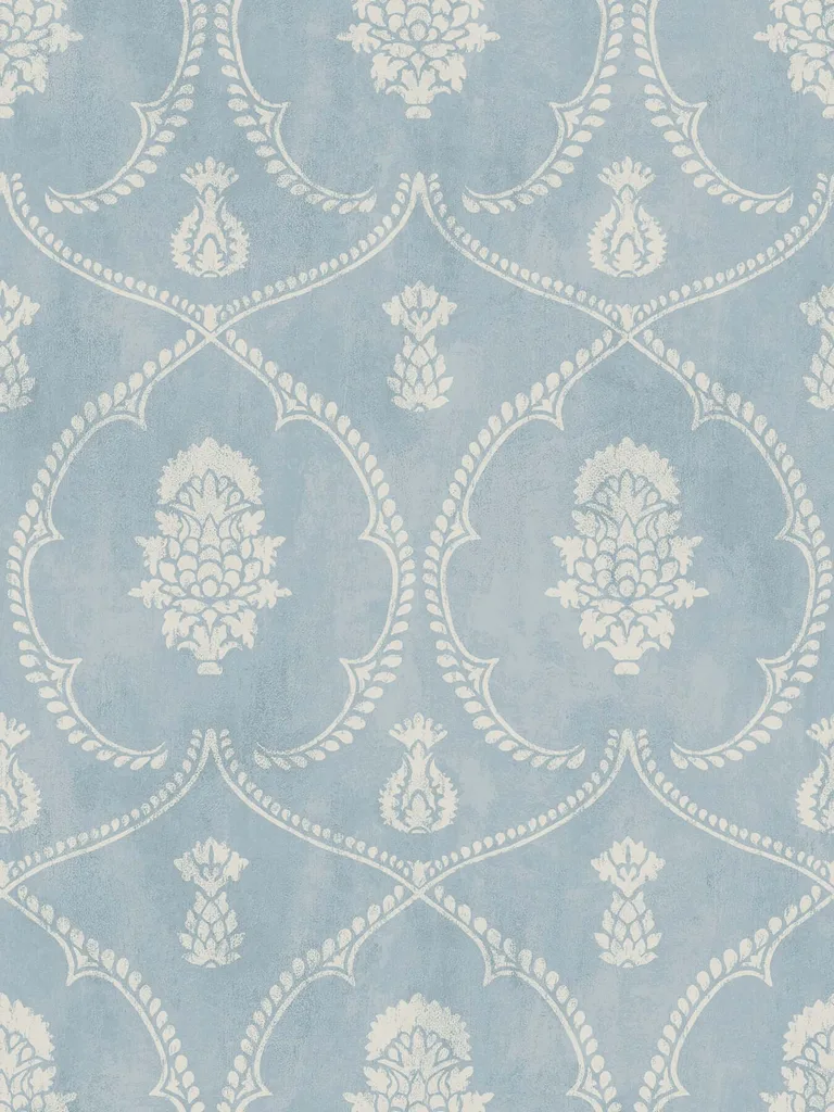Ronald Redding Royal Damask wallpaper, color Blue, SKU MX9644