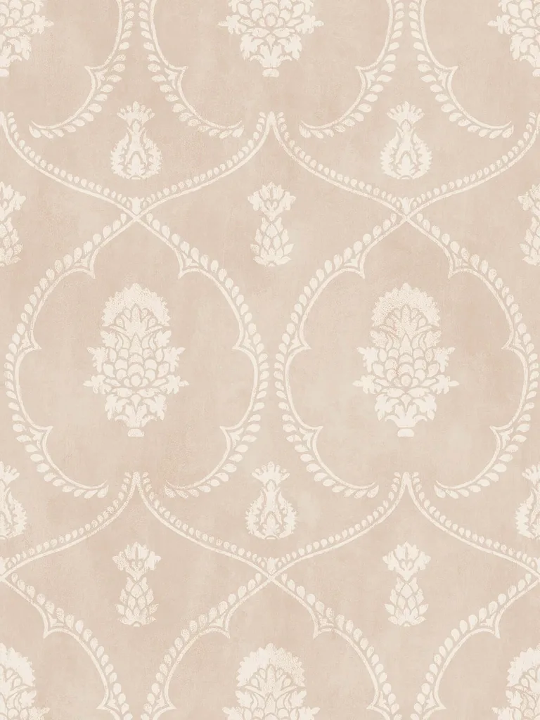 Ronald Redding Royal Damask wallpaper, color Blush, SKU MX9646