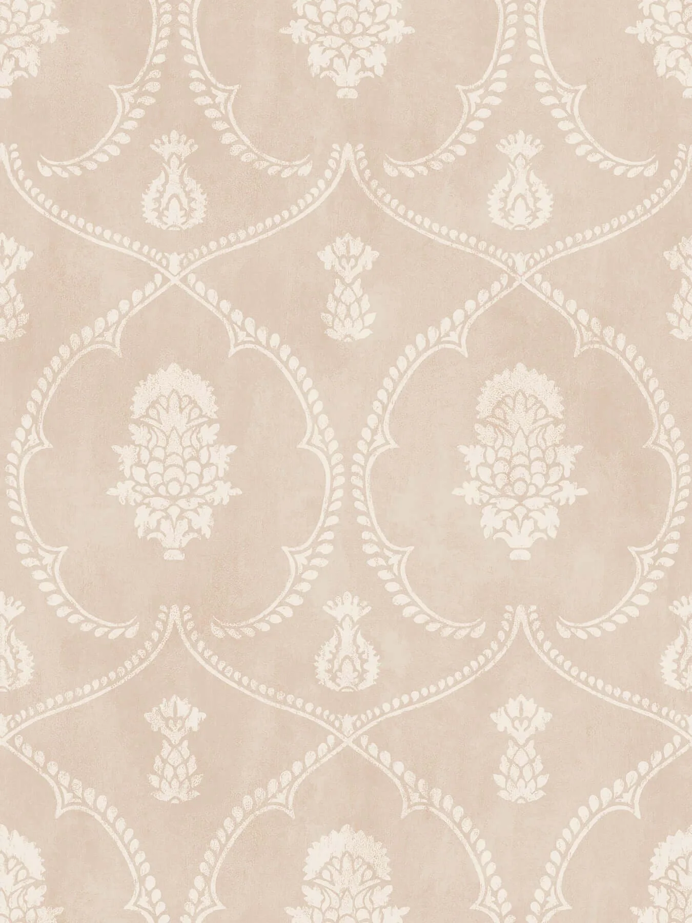 Ronald Redding Royal Damask wallpaper, color Blush, SKU MX9646