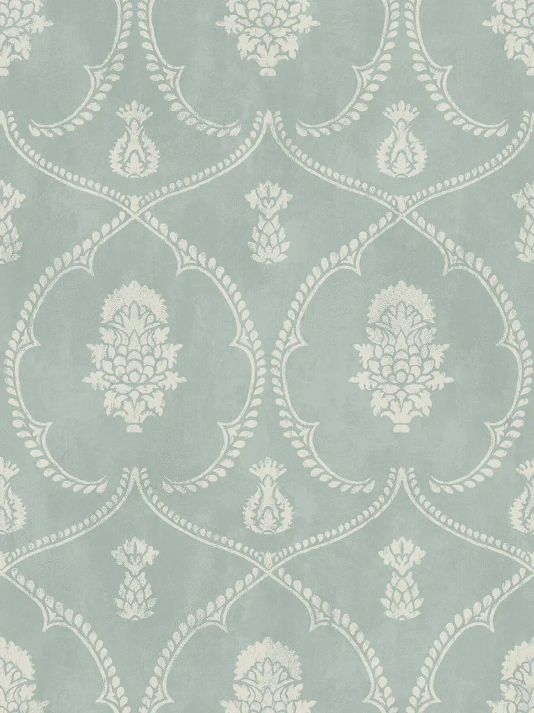 Ronald Redding Royal Damask wallpaper, color Jade, SKU MX9645
