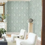 Ronald Redding Royal Damask wallpaper, color Jade, SKU MX9645