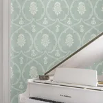 Ronald Redding Royal Damask wallpaper, color Jade, SKU MX9645