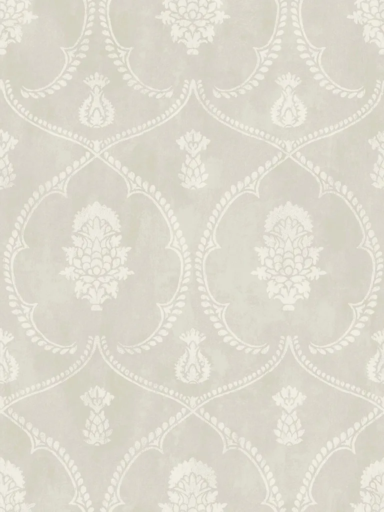 Ronald Redding Royal Damask wallpaper, color Soft Grey, SKU MX9642
