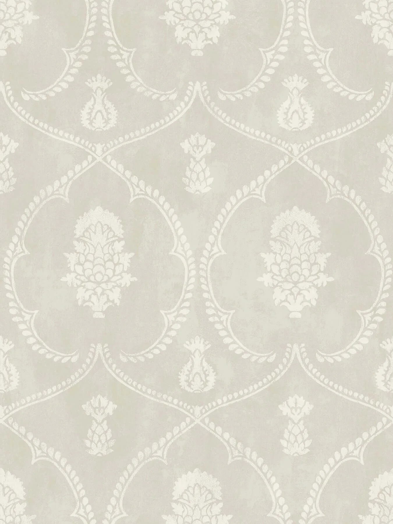 Ronald Redding Royal Damask wallpaper, color Soft Grey, SKU MX9642