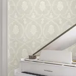 Ronald Redding Royal Damask wallpaper, color Soft Grey, SKU MX9642