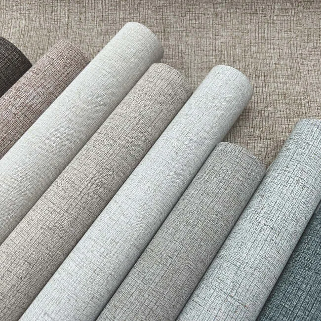 Ronald Redding Rugged Linen wallpaper, color Shale, SKU RRD7640N