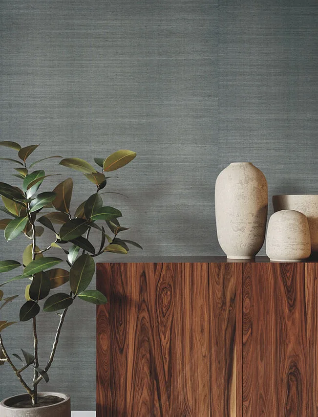 Ronald Redding Glistening Sisal wallpaper, color Slate, SKU GRL86138