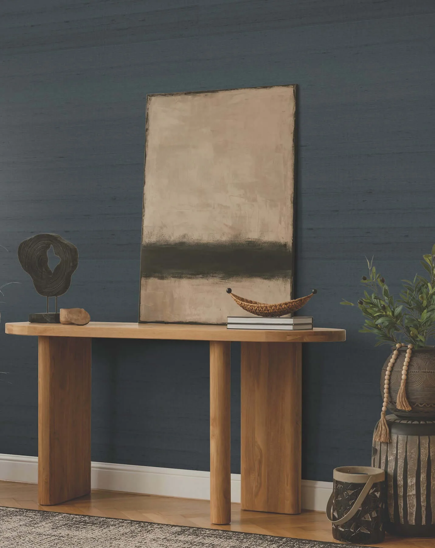 Ronald Redding Saori - Navy Wallpaper | Buy Online Ronald Redding Saori wallpaper, color Navy, SKU ZA8003