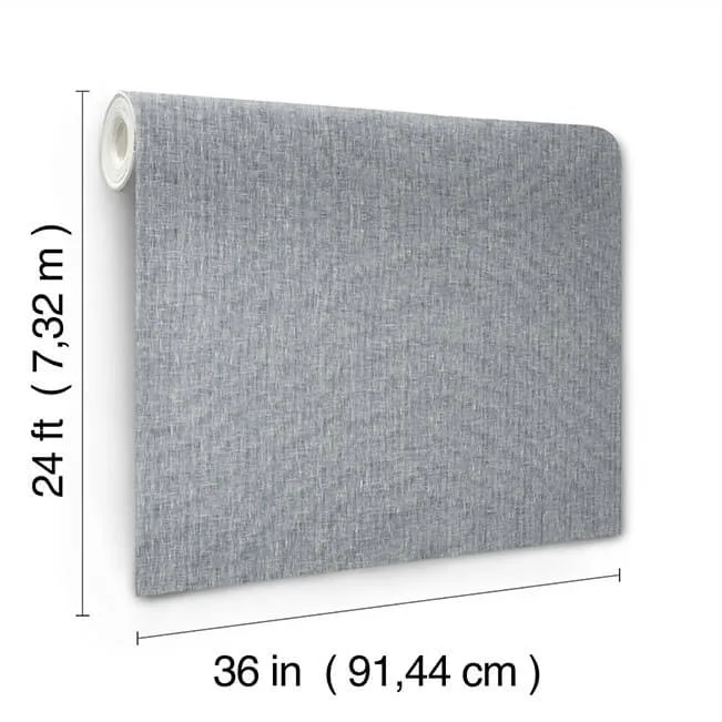 Ronald Redding Sheer Linen wallpaper, color Ensign Blue, SKU GRL88131