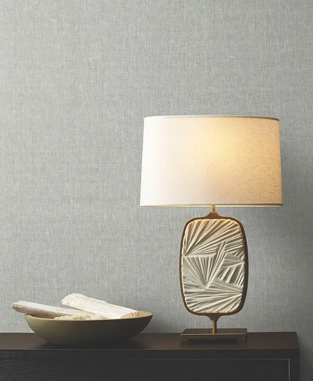 Ronald Redding Sheer Linen wallpaper, color Sparkling Ash, SKU GRL88130