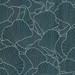 Ronald Redding Shell Wood Veneer wallpaper, color Navy Metallic, SKU YGL7000