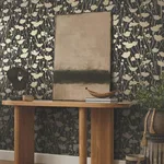 Ronald Redding Shimmering Poppies - Black & Gold Wallpaper | Buy Online Ronald Redding Shimmering Poppies wallpaper, color Black & Gold, SKU ZA8066