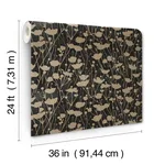 Ronald Redding Shimmering Poppies - Black & Gold Wallpaper | Buy Online Ronald Redding Shimmering Poppies wallpaper, color Black & Gold, SKU ZA8066